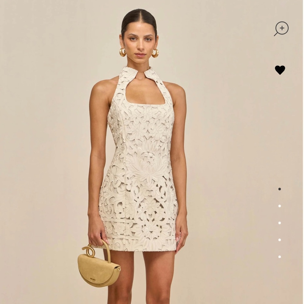 Cult Gaia Cream Halter Mini Dress